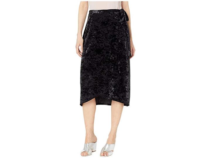 Juicy Couture Crushed Velvet Skirt (pitch Black) Women's Skirt
