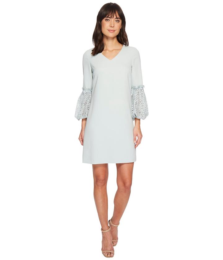 Tahari By Asl Lace Sleeve Shift Dress (whispering Blue) Women's Dress