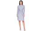 Vince Classic Stripe Twist Front Shirtdress (white/blue) Women's Dress