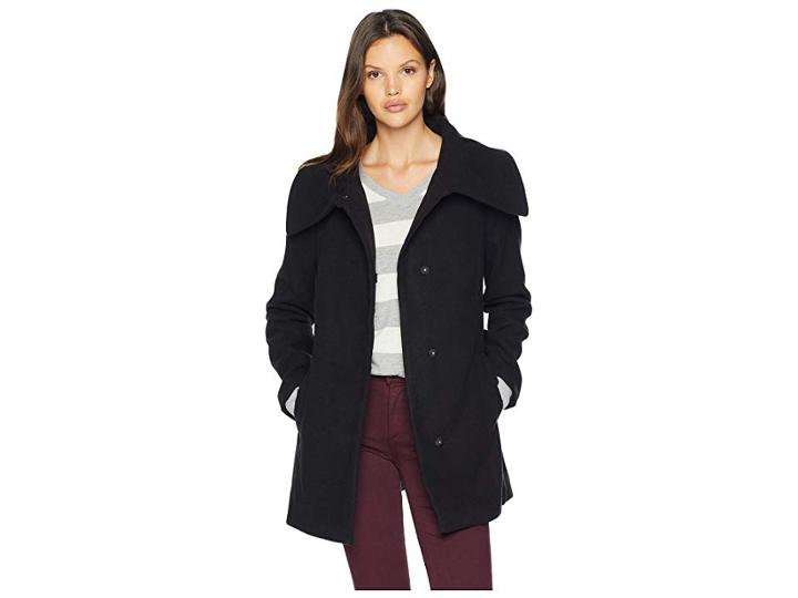 Jack By Bb Dakota Friday Feeling Bonded Melton Rainwear Coat (black) Women's Coat