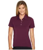 Adidas Golf Essentials Short Sleeve Polo (red Night Heather) Women's Short Sleeve Pullover