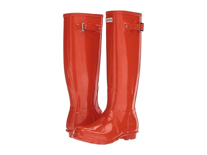 Hunter Original Tall Gloss Rain Boots (orange) Women's Shoes