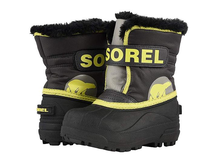 Sorel Kids Snow Commandertm (toddler) (dark Grey/warning Yellow) Boys Shoes