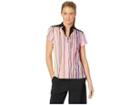 Jamie Sadock Strings Print Short Sleeve Top (luminosity Pink) Women's Clothing