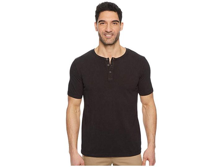 Mod-o-doc Montecito Short Sleeve Henley (black Stone) Men's Short Sleeve Knit