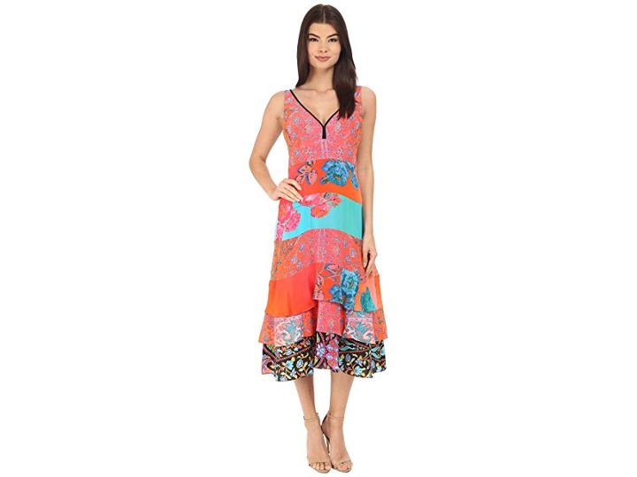 Nanette Lepore Eddie Slip (coral Multi) Women's Dress
