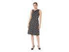 Taylor Sleeveless Polka Dot Asymmetrical Neck Dress (black/ivory) Women's Dress