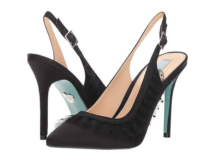 Blue By Betsey Johnson Mia (black Satin) High Heels