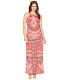 Hale Bob Modern Mosaic Stretch Satin Maxi Dress (red) Women's Dress