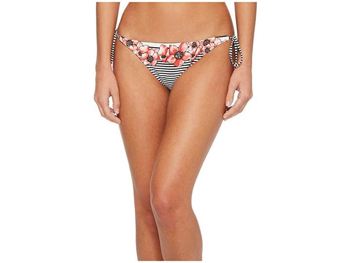 Vince Camuto Blossom Stripes String Bikini Bottom (white Multi) Women's Swimwear