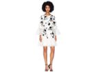 Marchesa 3/4 Sleeve All Over Beaded Tunic W/ 3d Flowers And Organza Ruffles (ivory) Women's Dress