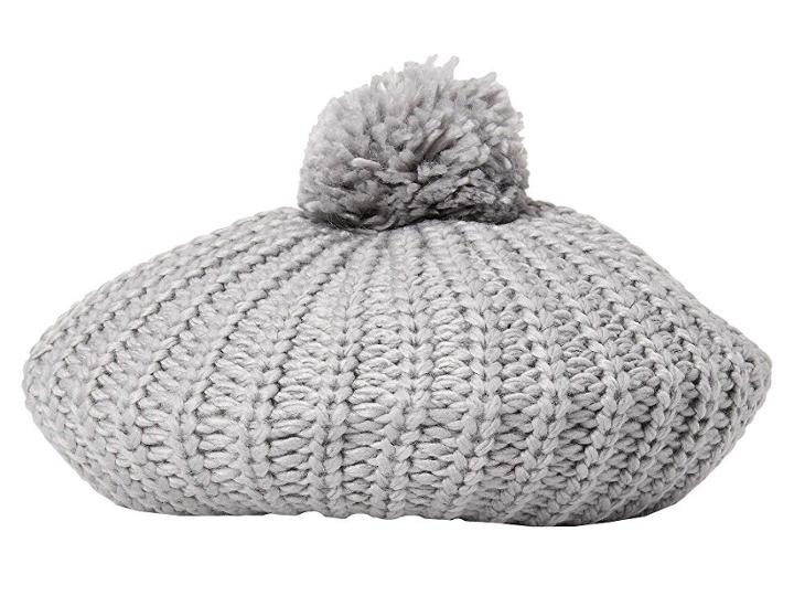 Steve Madden Rib Knit Beret (grey) Caps