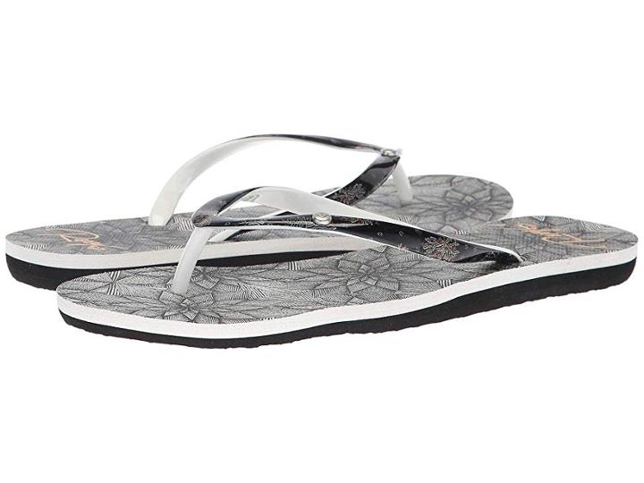 Roxy Portofino Ii (black/white Print) Women's Sandals