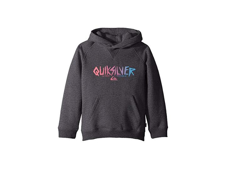 Quiksilver Kids Rough Type Hoodie (big Kids) (tarmac Heather) Boy's Sweatshirt