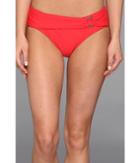 Body Glove Smoothies Contempo Belted High Waist Bottom (scarlet Red) Women's Swimwear