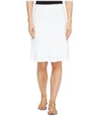 Mod-o-doc Slub Jersey Short Skirt With Asymmetrical Ruffle (white) Women's Skirt