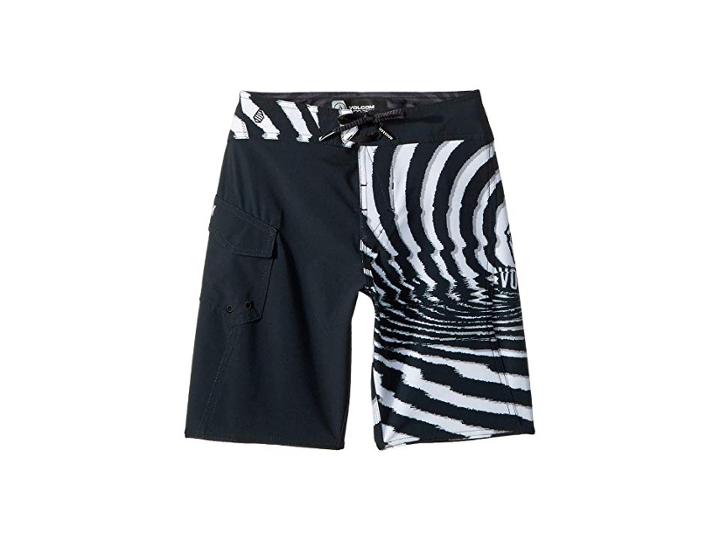 Volcom Kids Lido Block Mod Boardshorts (big Kids) (new Black) Boy's Swimwear