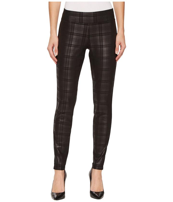 Hue Plaid Foil Leggings (black) Women's Casual Pants