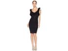 Bebe Ruffle Neck Zip Front Dress (black) Women's Dress