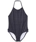 Polo Ralph Lauren Kids Dot One-piece Halter Swimsuit (toddler) (hunter Navy/white) Girl's Swimsuits One Piece