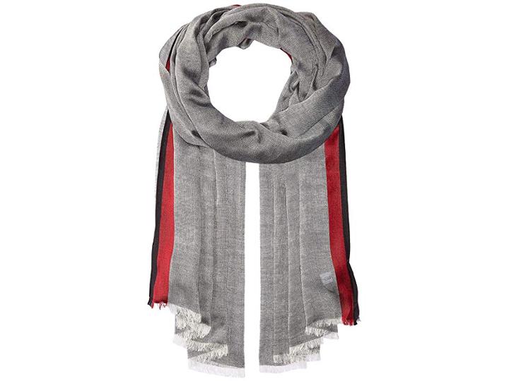 Calvin Klein Multicolor Border Chambray (black) Scarves