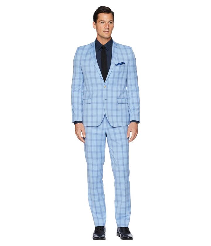 Nick Graham 32 Finished Bottom Suit (black/grey Plaid 1) Men's Suits Sets