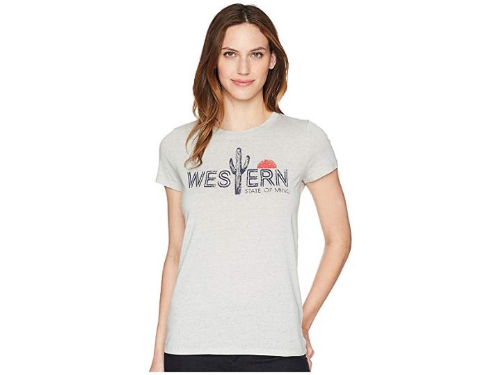 Wrangler Short Sleeve Tee Shirt (heather Grey) Women's Clothing