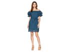 B Collection By Bobeau Diem Off Shoulder Eyelet Dress (deep Teal) Women's Dress
