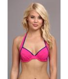 Tommy Bahama Deck Piping Underwire Full Coverage Top (minnie Pink/offshore Blue) Women's Swimwear