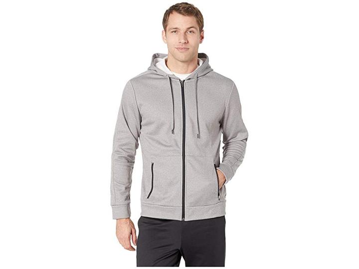 Asics Poly Fleece Zip (heather Grey) Men's Sweatshirt