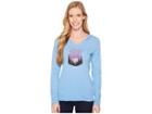 Life Is Good Star Struck Watercolor Hooded Long Sleeve Smooth Tee (powder Blue) Women's T Shirt