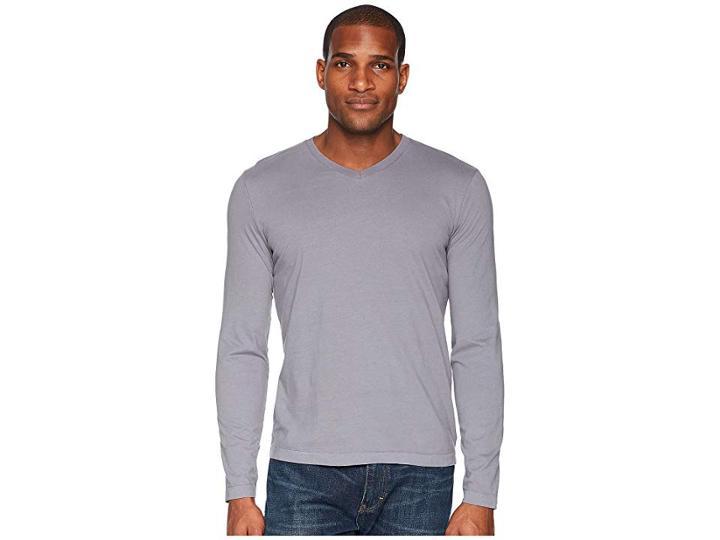 Mod-o-doc Cardiff Long Sleeve Jersey V-neck Tee (grey Sky) Men's T Shirt