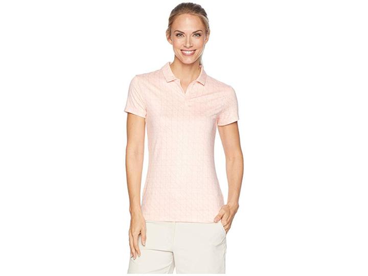 Nike Golf Dry Printed Short Sleeve Polo (storm Pink/gunsmoke/flint Silver) Women's Clothing