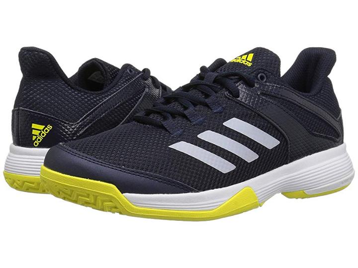 Adidas Kids Adizero Club Tennis (little Kid/big Kid) (legend Ink/white/shock Yellow) Boy's Shoes