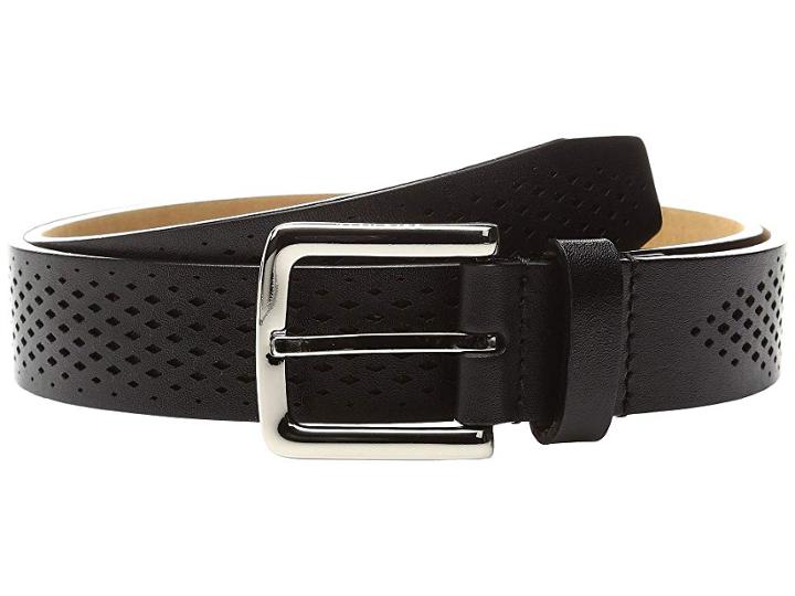 Cole Haan Washington Grand 32mm Laser Perf Belt (black) Men's Belts