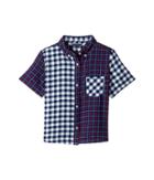 Tommy Hilfiger Kids Mix Plaid Short Sleeve Shirt (big Kids) (flag Blue) Girl's Clothing