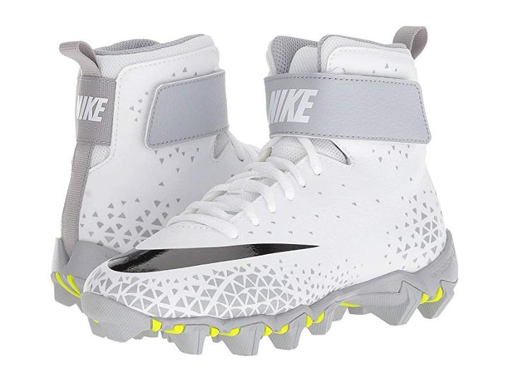 Nike Kids Force Savage Shark Football (toddler/little Kid/big Kid) (white/black/wolf Grey) Boys Shoes