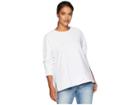 Mod-o-doc Slub French Terry Boxy Pullover With Soutache Applique (white) Women's Clothing