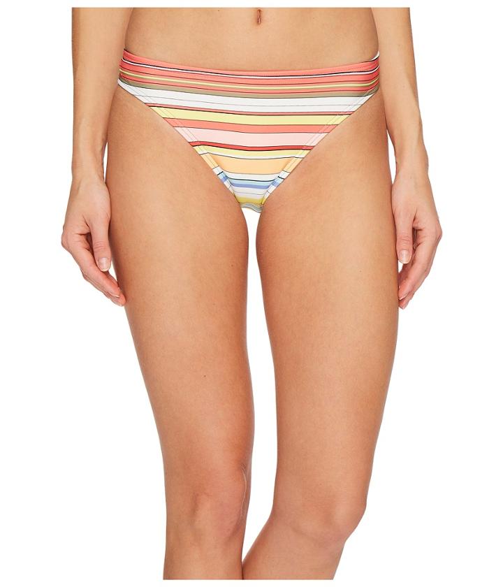 Vince Camuto Cabana Stripes Classic Bikini Bottoms (white Multi) Women's Swimwear