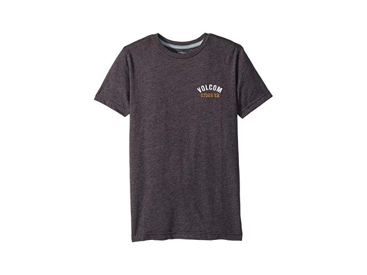 Volcom Kids Safe Bet Short Sleeve Tee (big Kids) (heather Black) Boy's T Shirt