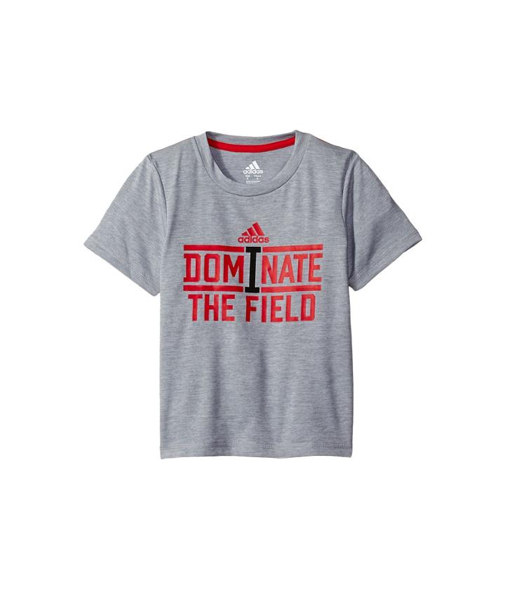 Adidas Kids Dominate Tee (big Kids) (silver Heather) Boy's T Shirt