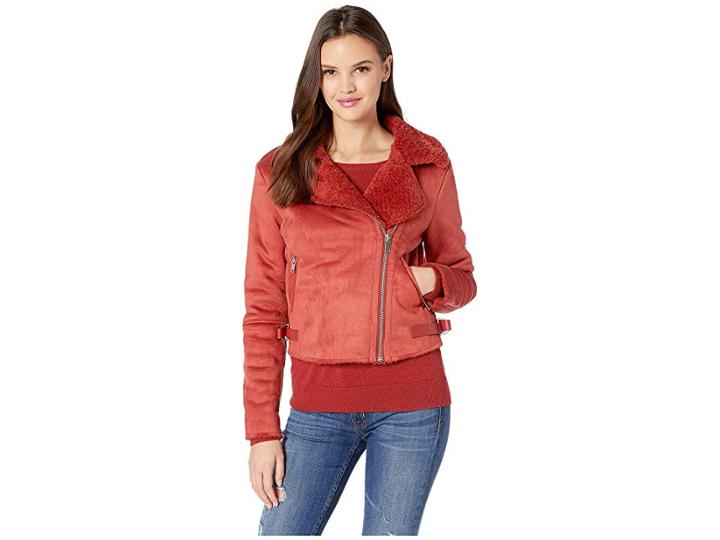 Romeo & Juliet Couture Faux Fur Lined Jacket (rust) Women's Coat