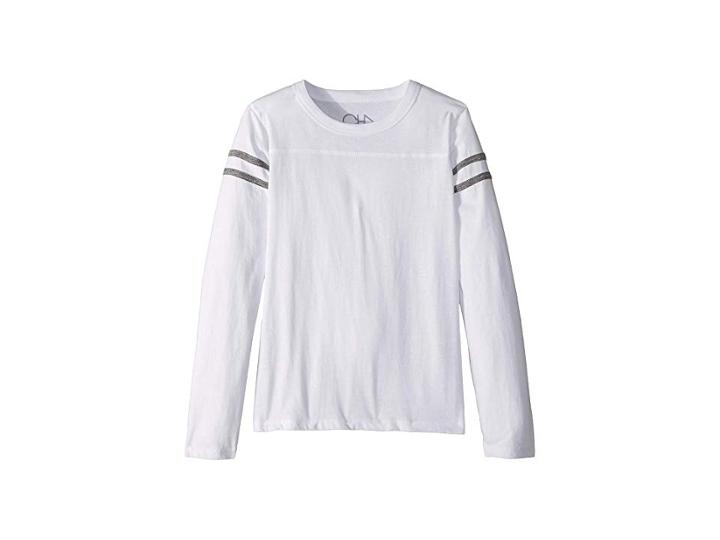 Chaser Kids Extra Soft Tri-blend Tee With Arm Stripes (little Kids/big Kids) (white/streaky Grey) Boy's T Shirt