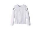 Chaser Kids Extra Soft Tri-blend Tee With Arm Stripes (little Kids/big Kids) (white/streaky Grey) Boy's T Shirt