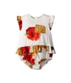 Dolce & Gabbana Kids Biscotti Print Romper (infant) (white Biscotti Print) Girl's Jumpsuit & Rompers One Piece