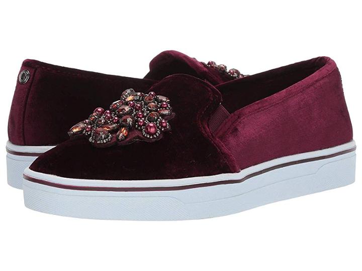 Anne Klein Zymone (wine Velvet) Women's Lace Up Casual Shoes