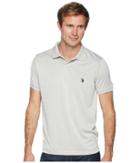U.s. Polo Assn. Classic Fit Interlock Heather Solid Polo Shirt (summer Oatmeal) Men's Clothing