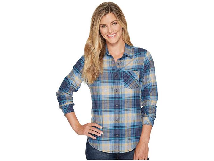 Pendleton Frankie Flannel Shirt (grey/blue Plaid) Women's Clothing