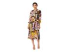 Eci Cuffed Sleeve Printed Button Down Shirtdress (black/yellow) Women's Dress