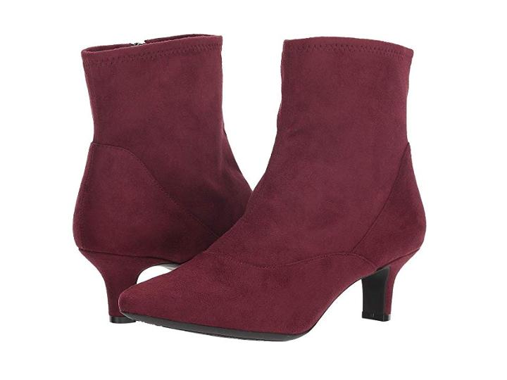 Rockport Kimly Stretch Bootie (wine Microsuede) Women's Shoes